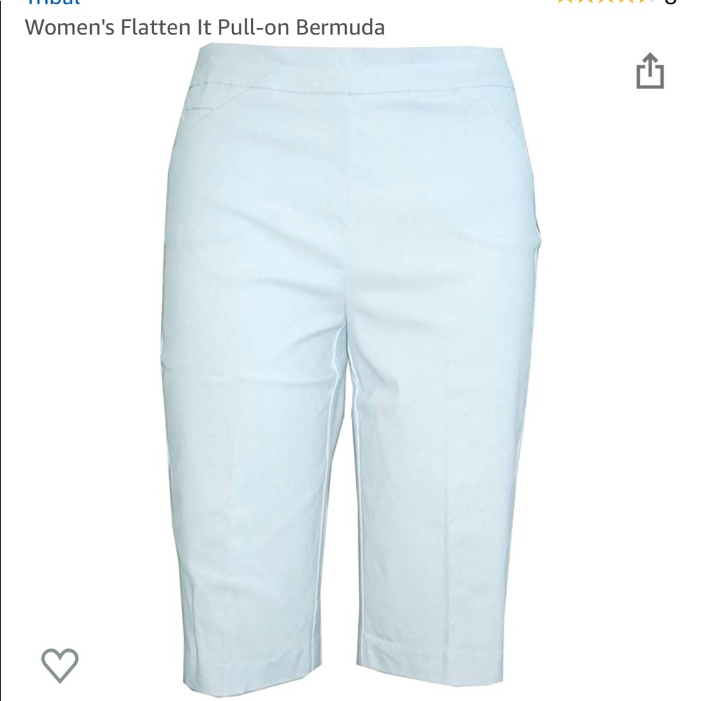 Tribal Flatten It Pull On White Bermuda Shorts 18